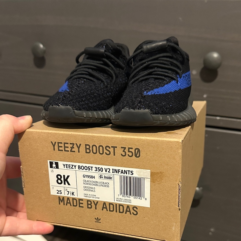 Adidas Yeezy Boost 350 V2 Infants Black and Blue Shoes